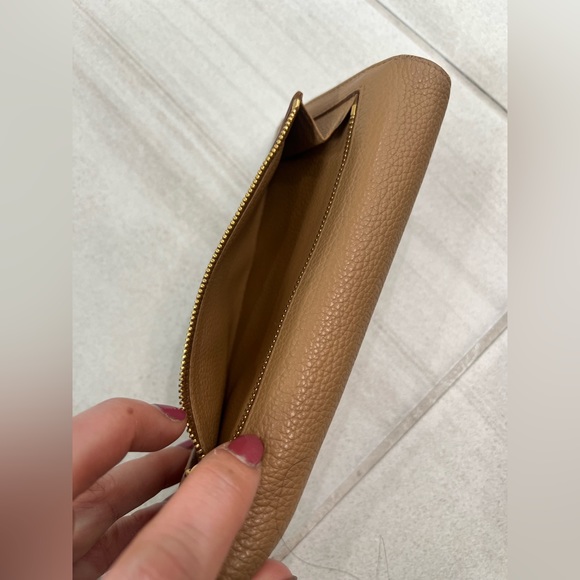 PRADA AUTHENTIC SOFT Saffiano Leather Long Wallet, Camel Brown - Picture 7 of 13